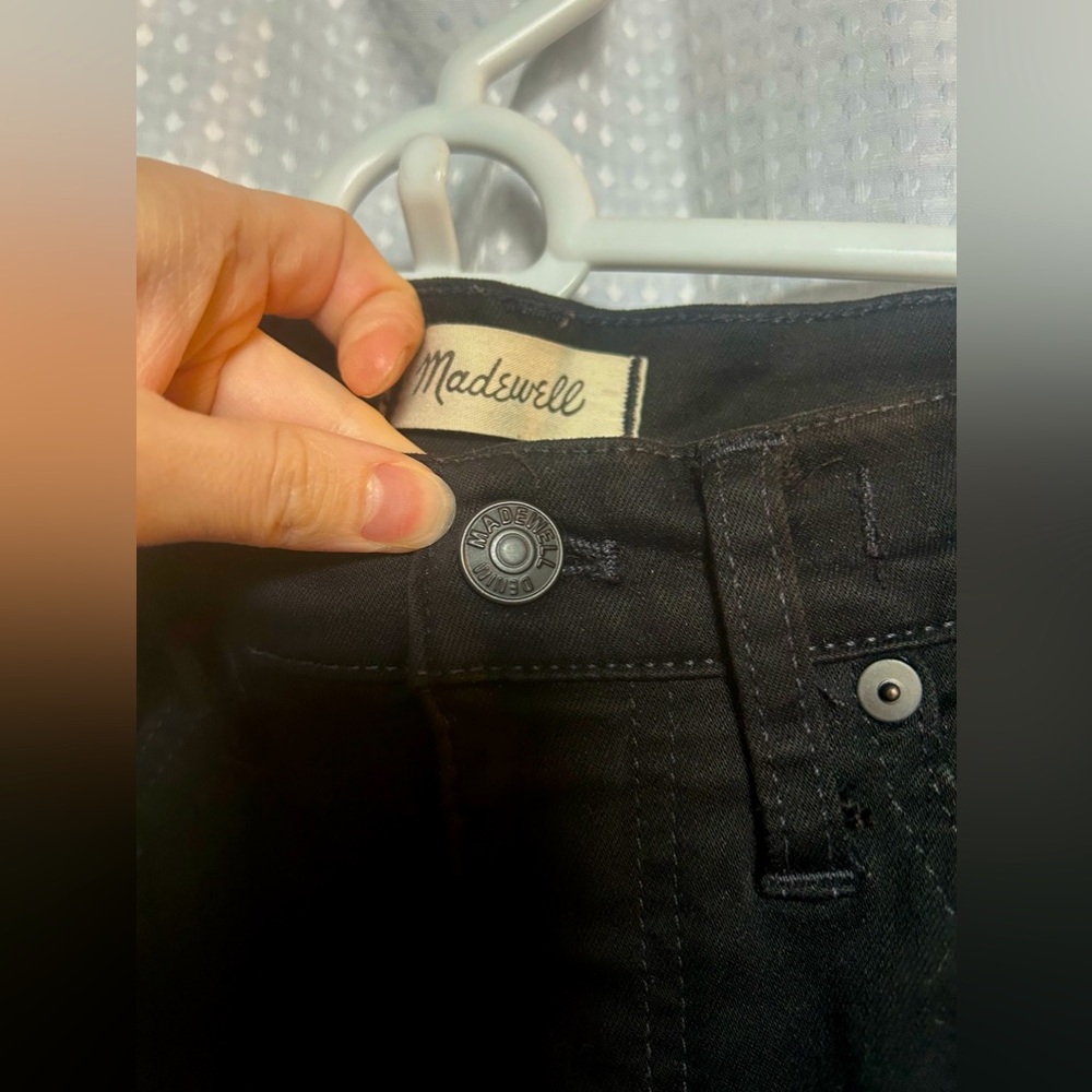 Madewell 10” high rise black skinny jeans, size: 26